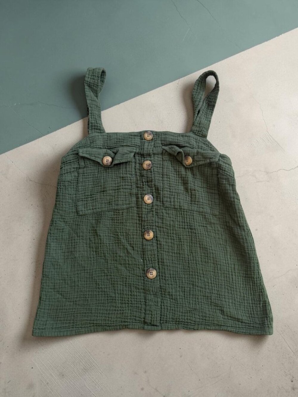 SEZANE Green Button Tank Top Size 34 / US 2